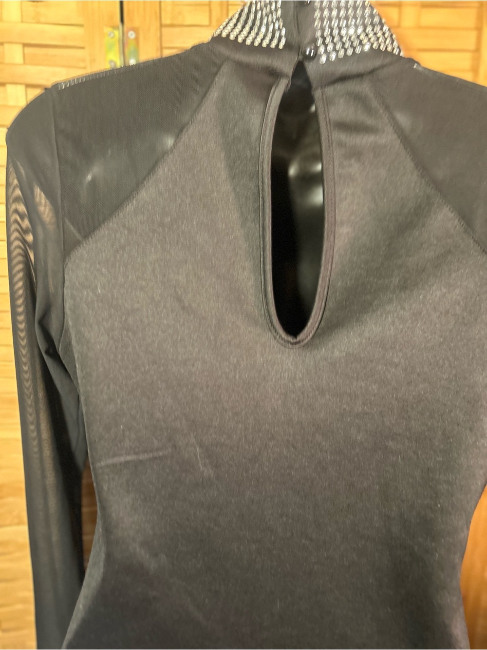 🐾2/$8- Black Studded Mock Neck Keyhole Bodycon Dress - Picture 14 of 15